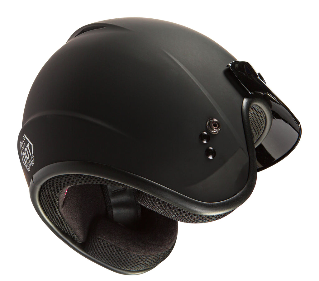 Of 2 Open Face Helmet Matte Black 2x