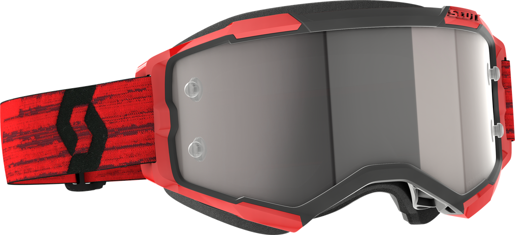 Fury Goggle Dark Red Silver Chrome Works