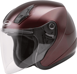 Of 17 Open Face Helmet Wine Red Lg