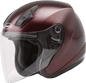 Of 17 Open Face Helmet Wine Red Lg