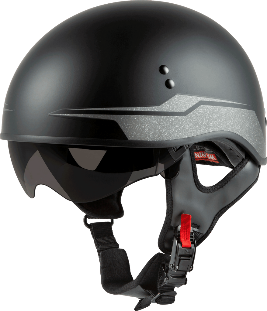 Hh 65 Half Helmet Source Naked Matte Black/Silver Md