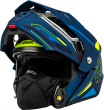 Load image into Gallery viewer, Md 74s Spectre Snow Helmet W/ Elec Shield Matte Blue/Grn Xs