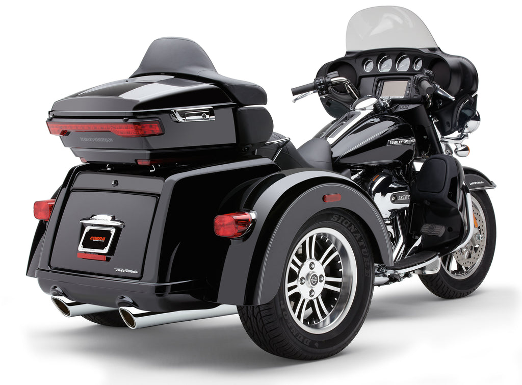 909 Twins 4" Slip Ons Chrome Tri Glide 09 25