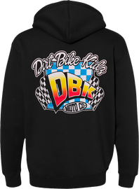 Black DBK Clean Win Youth Hoodie with front pocket and logo design, shown on a plain background.