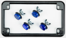 Load image into Gallery viewer, License Plate Frame W/4 Blue Reflectors Black