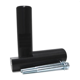 SHOGUN Frame Sliders No Cut Black for motorcycle body protection, shown mounted on a bike in this image.