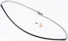 GALFER steel brake line for front Suzuki motorcycle, showing durable braided steel cable and hydraulic control line connection