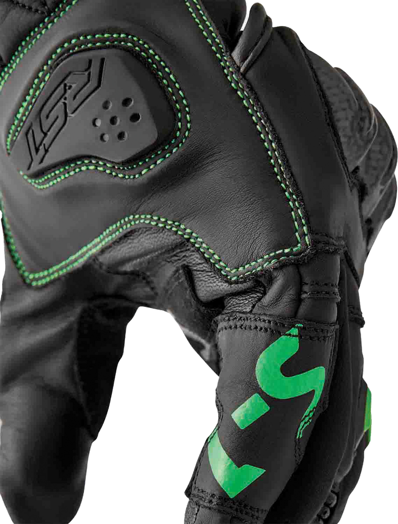 S1 Glove Blk/Flo Green Leather Lg