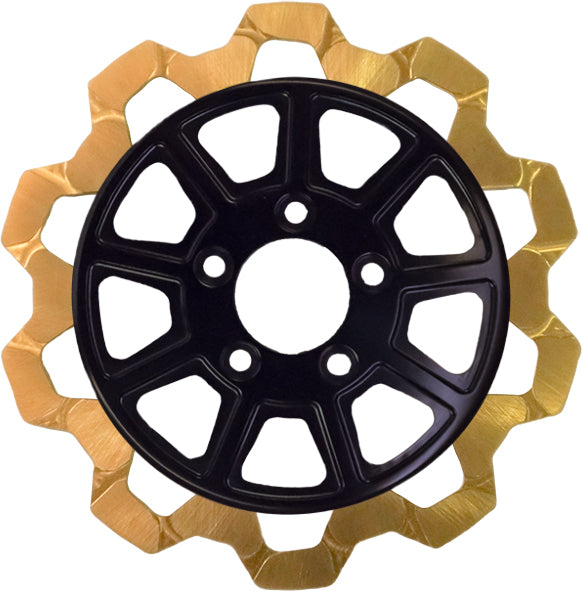 9 Spoke Rotor  Rear Blk/Gold Bow Tie 11.8" 7mm