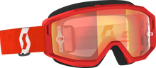 Load image into Gallery viewer, Primal Goggle Red/White Orange Chrome Works