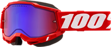 Load image into Gallery viewer, Accuri 2 Snowmobile Goggle Neon Red Mirror Red/Blue Lens