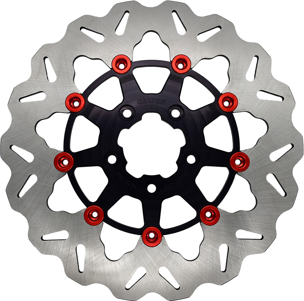 Rotor 11.5" Floating Wave Fr Black/Red Buttons