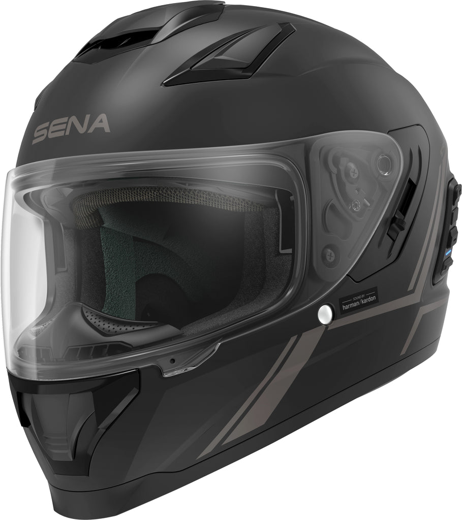 Stryker Full Face Helmet With Mesh Intercom Matte Black Sm