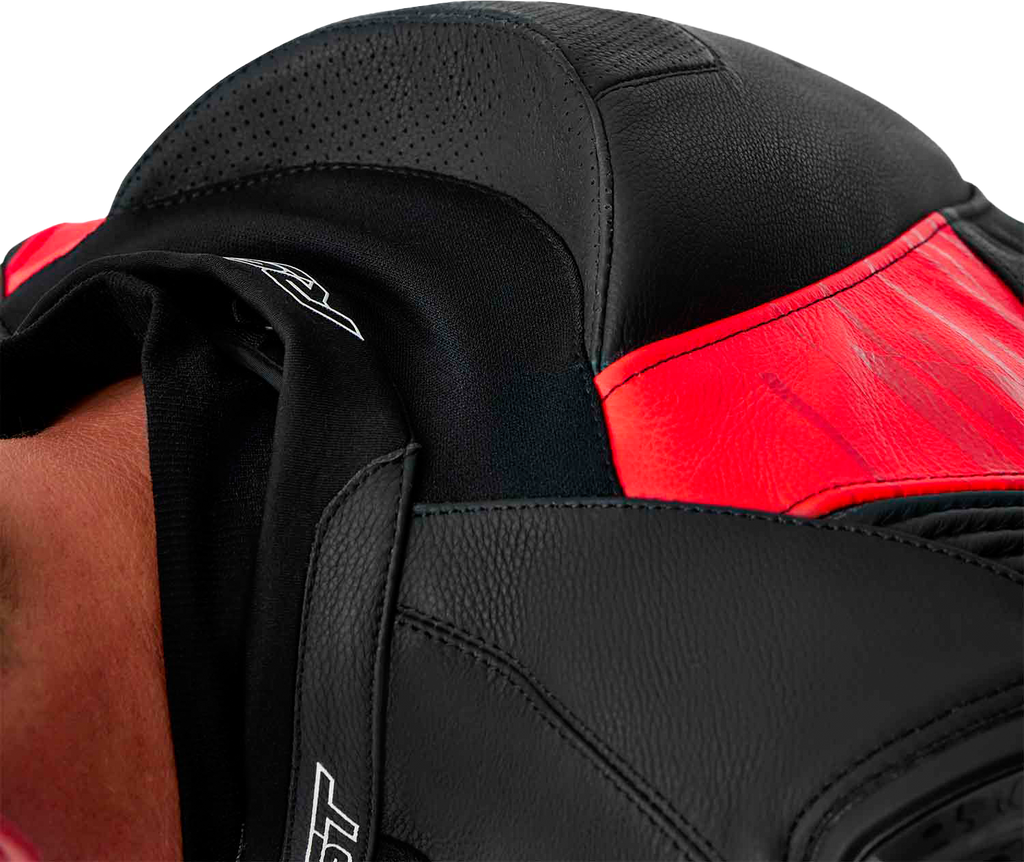 Tractech Evo D3o Jacket Blk/Flo Red Leather 2x