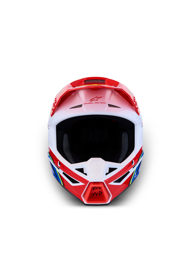 S M3 Falcon Yth Hlmt Ece06/Dot Red Fl/Wht/Blue/Yl Fl Gl Ym
