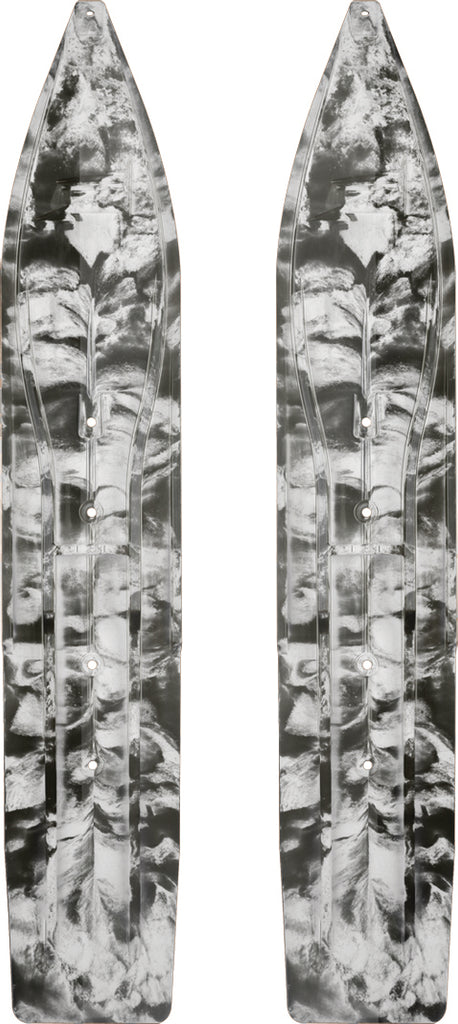 Pr/ Slydog Powderhound 8x Ski 8" Blk/Wht Swirl