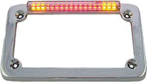 Led License Plate Frame Chrome W/Turn Signals