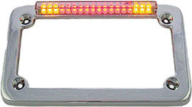 Led License Plate Frame Chrome W/Turn Signals
