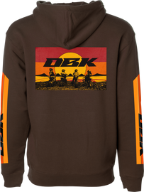 Sunday Stripe Hoodie Brown Lg
