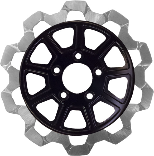 9 Spoke Rotor Front Blk/Sil Bow Tie 11.8"