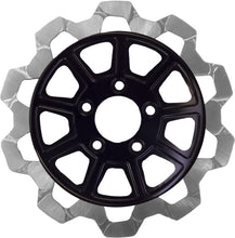 Load image into Gallery viewer, 9 Spoke Rotor Front Blk/Sil Bow Tie 11.8"