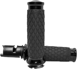 AVON Diamond Contour Black Twist Grip for sports equipment, featuring a textured black handle with diamond pattern detail.