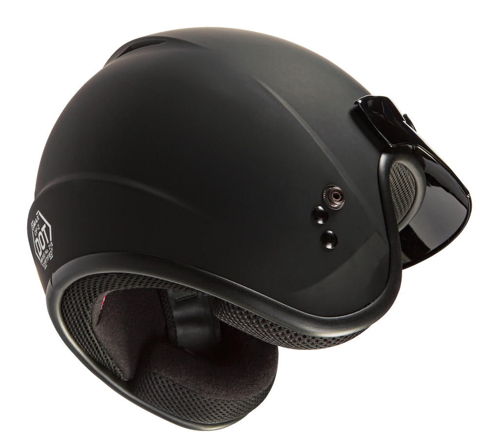 Of 2 Open Face Helmet Matte Black Sm