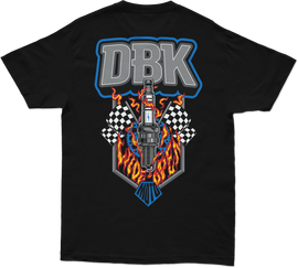 Black DBK Wide Open Youth Tee with a relaxed fit and open neckline, displayed on a flat white background.