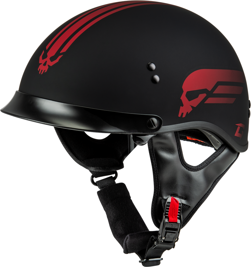 Hh 65 Retribution Helmet W/Peak Matte Black/Red Xs