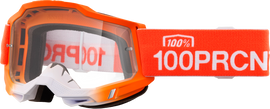 100 Percent Accuri 2 Goggle with clear lens, sporty eyewear designed for optimal eye protection and visibility.