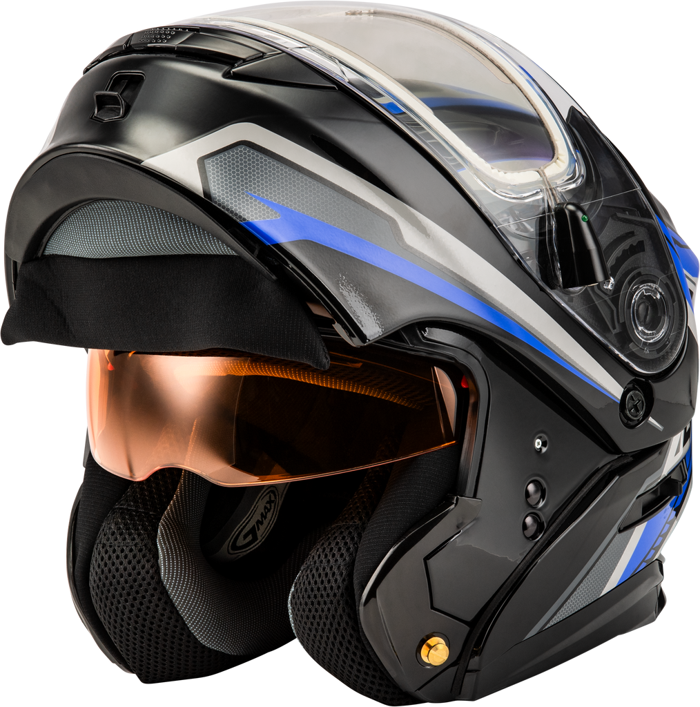 Md 01s Transistor Snow Helmet W Electric Shld Blue/Black Sm