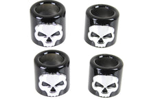 Load image into Gallery viewer, Pushrod Cover Cup Set Black with Chrome Skull Design