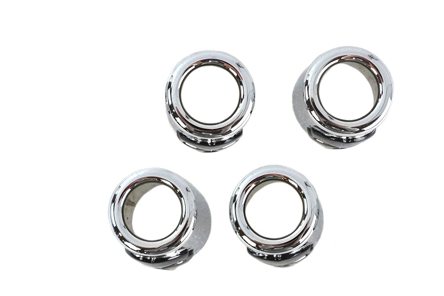 Pushrod Cover Cup Set Chrome with Black Skull Design