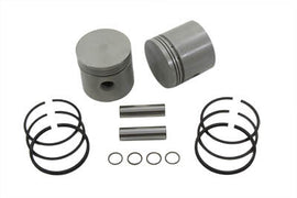 Eastern Parts 3-7/16 inch side valve piston set, standard size, showing pistons and components for engine repair.
