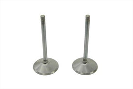 Manley stainless steel intake valves for engine, showing polished metal finish and detailed design in the image.