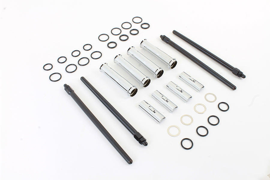 M8 Quick Install Pushrod and Cover Kit Chrome