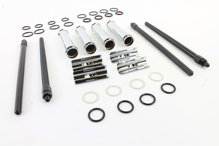 M8 Quick Install Pushrod and Cover Kit Chrome