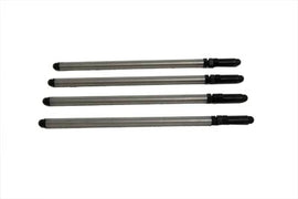 Andrews adjustable Moly pushrod set for engine with multiple pushrods and aluminum construction, close-up view of components.