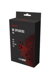 SENA HD speakers Type A 20s, 20s Evo, 30k, and 50s models, showcasing sleek design and audio components.