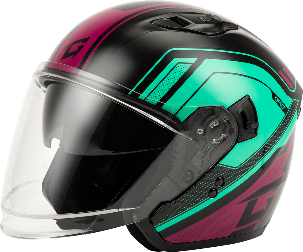 Of 87 Duke Helmet Black/Aqua/Coral Sm