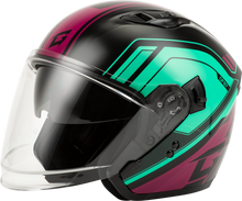 Load image into Gallery viewer, Of 87 Duke Helmet W/Led Light Blk/Aqua/Coral Xl