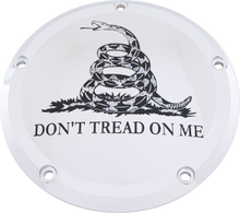 Load image into Gallery viewer, 6   M8 Softail Derby Cover Don't Tread Chrome