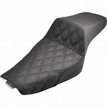 Load image into Gallery viewer, SADDLEMEN STEP UP SEAT BLACK LATTICE STITCH 04-23 SPORTSTER XL - The Speed Shop Canada