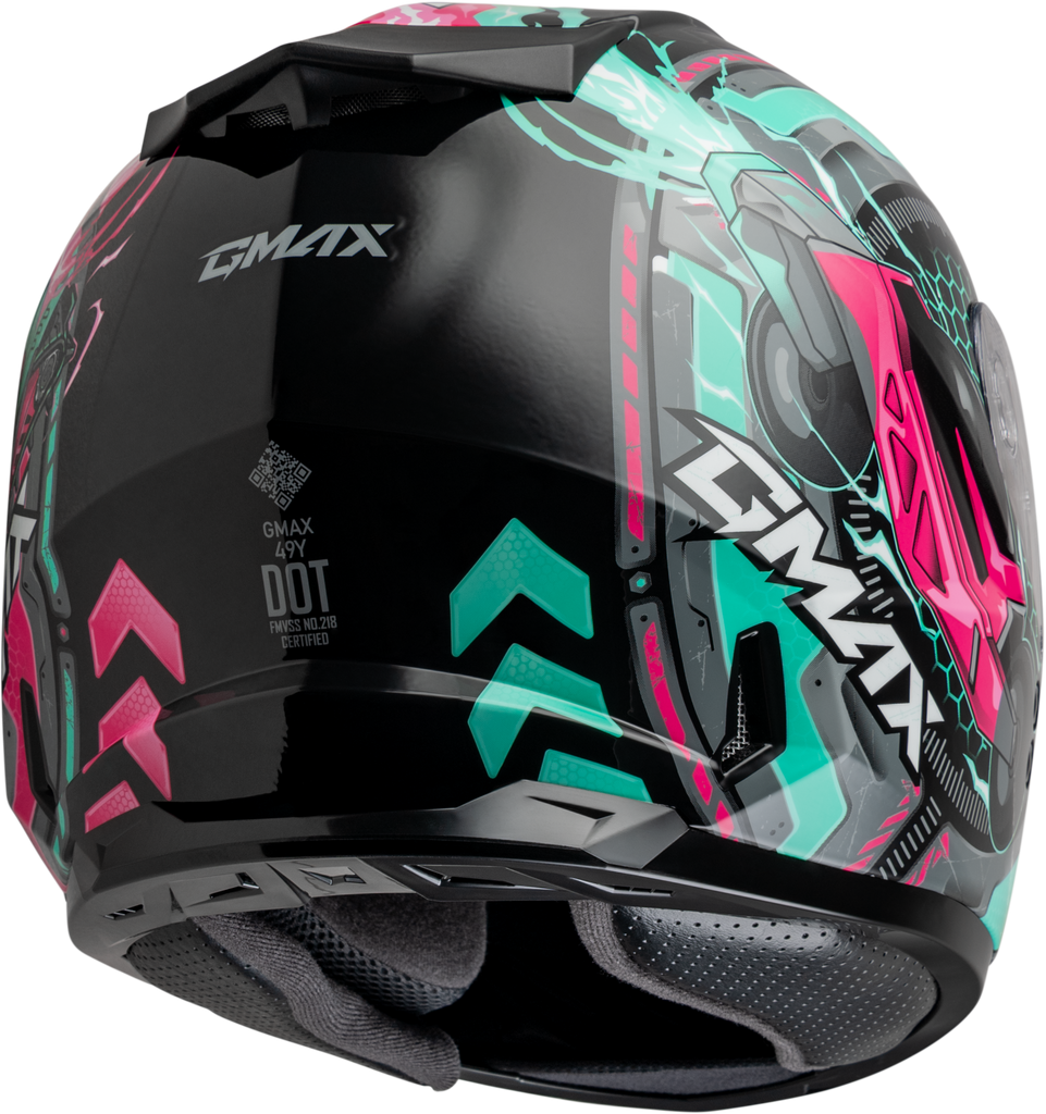 Youth Gm 49y Charge Helmet Black/Pink/Aqua Yl