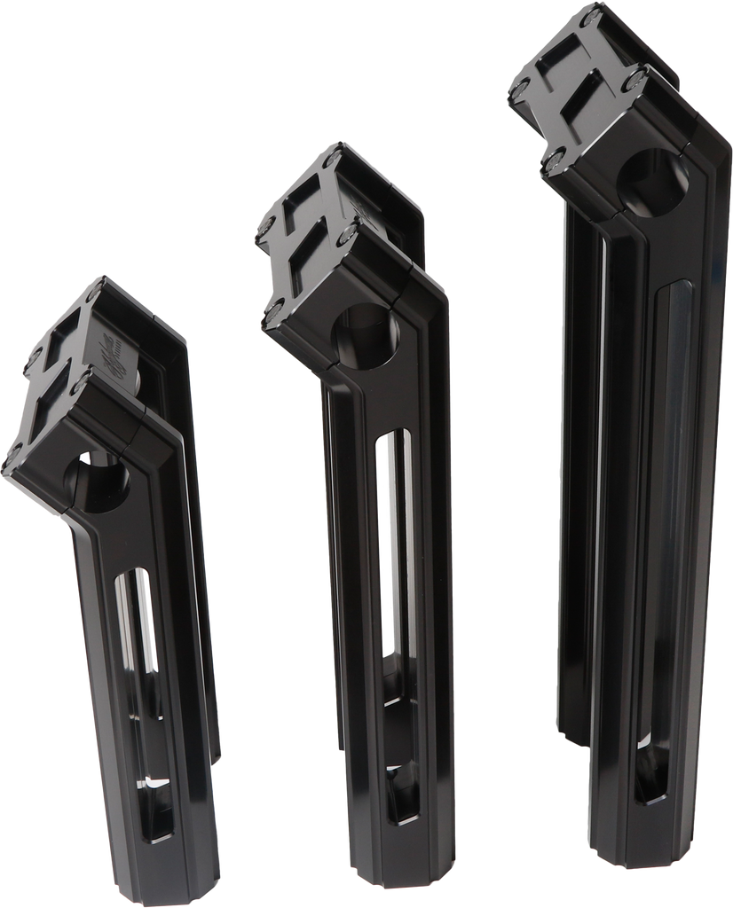 H/D Billet Risers 12" Black Kickback