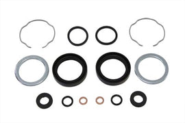 James front fork seal kit for motorcycle suspension, showing new seals and components for fork maintenance.