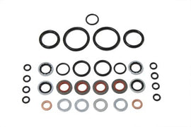 James Air Control O-Ring Fork Kit for front fork suspension, shown with assembled components and black rubber O-rings.