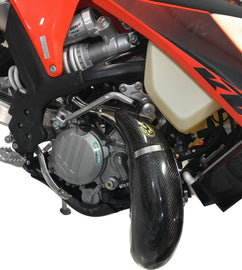 P3 Brand Pipe Guard Carbon Fiber for exhaust system, featuring sleek black carbon fiber finish and durable construction.