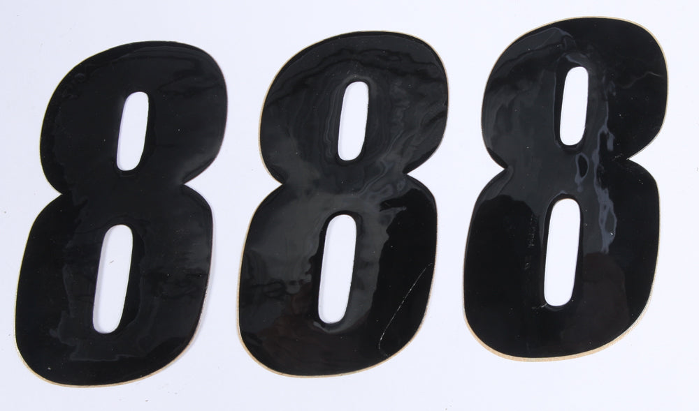 Number 8 Black 4" 3/Pk