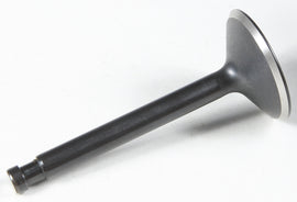 KPMI Black Diamond Exhaust Valve for HD Sportster 57-69 engine, close-up of the black diamond finish and metal valve components.